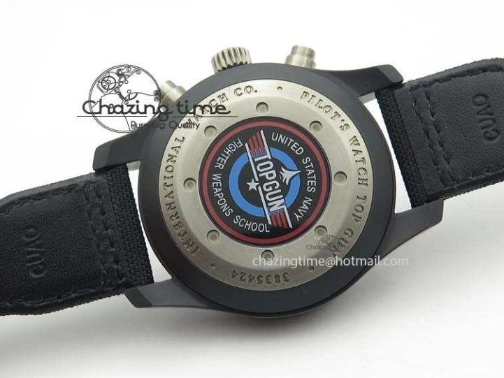MIROTIME 0113 Comfortable Pilot Chrono IW388003 Real Ceramic ZF 1:1 Best Edition On Black Nylon Strap A 7322